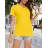 image:imageMAGCOMSEN Womens V Neck T Shirts Cotton Summer Short Sleeve Shirts Basic Tees Casual Soft TopsYellow