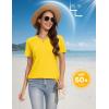 image:imageMAGCOMSEN Womens V Neck T Shirts Cotton Summer Short Sleeve Shirts Basic Tees Casual Soft TopsYellow