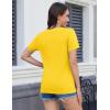 image:imageMAGCOMSEN Womens V Neck T Shirts Cotton Summer Short Sleeve Shirts Basic Tees Casual Soft TopsYellow