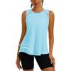 image:imageMAGCOMSEN Womens Workout Tank Tops Athletic Mesh Sleeveless Quick Dry Cooling Moisture Wicking Top for Running Gym YogaLight Blue