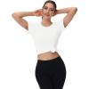 image:imageMAGCOMSEN Womens Workout Tops Short Sleeve Shirts UPF 50 Quick Dry Athletic Sun Protection Rash Guard for Women01white