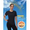 image:imageMAGCOMSEN Womens Workout Tops Short Sleeve Shirts UPF 50 Quick Dry Athletic Sun Protection Rash Guard for Women03black