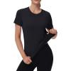 image:imageMAGCOMSEN Womens Workout Tops Short Sleeve Shirts UPF 50 Quick Dry Athletic Sun Protection Rash Guard for Women03black