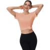 image:imageMAGCOMSEN Womens Workout Tops Short Sleeve Shirts UPF 50 Quick Dry Athletic Sun Protection Rash Guard for WomenApricot