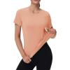 image:imageMAGCOMSEN Womens Workout Tops Short Sleeve Shirts UPF 50 Quick Dry Athletic Sun Protection Rash Guard for WomenApricot
