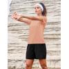 image:imageMAGCOMSEN Womens Workout Tops Short Sleeve Shirts UPF 50 Quick Dry Athletic Sun Protection Rash Guard for WomenApricot