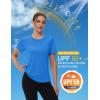 image:imageMAGCOMSEN Womens Workout Tops Short Sleeve Shirts UPF 50 Quick Dry Athletic Sun Protection Rash Guard for WomenAzure