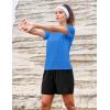 image:imageMAGCOMSEN Womens Workout Tops Short Sleeve Shirts UPF 50 Quick Dry Athletic Sun Protection Rash Guard for WomenAzure