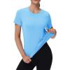 image:imageMAGCOMSEN Womens Workout Tops Short Sleeve Shirts UPF 50 Quick Dry Athletic Sun Protection Rash Guard for WomenBlue