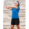 image:imageMAGCOMSEN Womens Workout Tops Short Sleeve Shirts UPF 50 Quick Dry Athletic Sun Protection Rash Guard for WomenBlue Green