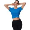 image:imageMAGCOMSEN Womens Workout Tops Short Sleeve Shirts UPF 50 Quick Dry Athletic Sun Protection Rash Guard for WomenBlue Green