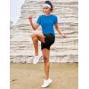 image:imageMAGCOMSEN Womens Workout Tops Short Sleeve Shirts UPF 50 Quick Dry Athletic Sun Protection Rash Guard for WomenBlue Green