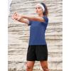 image:imageMAGCOMSEN Womens Workout Tops Short Sleeve Shirts UPF 50 Quick Dry Athletic Sun Protection Rash Guard for WomenBlue Grey