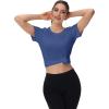 image:imageMAGCOMSEN Womens Workout Tops Short Sleeve Shirts UPF 50 Quick Dry Athletic Sun Protection Rash Guard for WomenBlue Grey