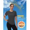image:imageMAGCOMSEN Womens Workout Tops Short Sleeve Shirts UPF 50 Quick Dry Athletic Sun Protection Rash Guard for WomenDark Gery