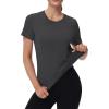 image:imageMAGCOMSEN Womens Workout Tops Short Sleeve Shirts UPF 50 Quick Dry Athletic Sun Protection Rash Guard for WomenDark Gery