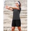 image:imageMAGCOMSEN Womens Workout Tops Short Sleeve Shirts UPF 50 Quick Dry Athletic Sun Protection Rash Guard for WomenDark Gery