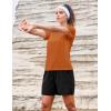 image:imageMAGCOMSEN Womens Workout Tops Short Sleeve Shirts UPF 50 Quick Dry Athletic Sun Protection Rash Guard for WomenDark Orange