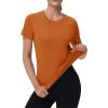 image:imageMAGCOMSEN Womens Workout Tops Short Sleeve Shirts UPF 50 Quick Dry Athletic Sun Protection Rash Guard for WomenDark Orange