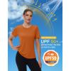 image:imageMAGCOMSEN Womens Workout Tops Short Sleeve Shirts UPF 50 Quick Dry Athletic Sun Protection Rash Guard for WomenDark Orange