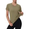 image:imageMAGCOMSEN Womens Workout Tops Short Sleeve Shirts UPF 50 Quick Dry Athletic Sun Protection Rash Guard for WomenDull Cyan