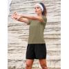 image:imageMAGCOMSEN Womens Workout Tops Short Sleeve Shirts UPF 50 Quick Dry Athletic Sun Protection Rash Guard for WomenDull Cyan