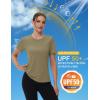 image:imageMAGCOMSEN Womens Workout Tops Short Sleeve Shirts UPF 50 Quick Dry Athletic Sun Protection Rash Guard for WomenDull Cyan