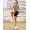 image:imageMAGCOMSEN Womens Workout Tops Short Sleeve Shirts UPF 50 Quick Dry Athletic Sun Protection Rash Guard for WomenDull Cyan