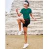 image:imageMAGCOMSEN Womens Workout Tops Short Sleeve Shirts UPF 50 Quick Dry Athletic Sun Protection Rash Guard for WomenEmerald Green
