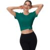 image:imageMAGCOMSEN Womens Workout Tops Short Sleeve Shirts UPF 50 Quick Dry Athletic Sun Protection Rash Guard for WomenEmerald Green