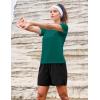image:imageMAGCOMSEN Womens Workout Tops Short Sleeve Shirts UPF 50 Quick Dry Athletic Sun Protection Rash Guard for WomenEmerald Green