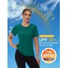 image:imageMAGCOMSEN Womens Workout Tops Short Sleeve Shirts UPF 50 Quick Dry Athletic Sun Protection Rash Guard for WomenEmerald Green