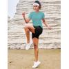 image:imageMAGCOMSEN Womens Workout Tops Short Sleeve Shirts UPF 50 Quick Dry Athletic Sun Protection Rash Guard for WomenGrey Green