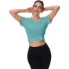 image:imageMAGCOMSEN Womens Workout Tops Short Sleeve Shirts UPF 50 Quick Dry Athletic Sun Protection Rash Guard for WomenGrey Green