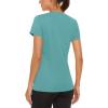 image:imageMAGCOMSEN Womens Workout Tops Short Sleeve Shirts UPF 50 Quick Dry Athletic Sun Protection Rash Guard for WomenGrey Green