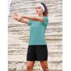 image:imageMAGCOMSEN Womens Workout Tops Short Sleeve Shirts UPF 50 Quick Dry Athletic Sun Protection Rash Guard for WomenGrey Green