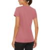image:imageMAGCOMSEN Womens Workout Tops Short Sleeve Shirts UPF 50 Quick Dry Athletic Sun Protection Rash Guard for WomenGrey Pink