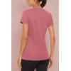 image:imageMAGCOMSEN Womens Workout Tops Short Sleeve Shirts UPF 50 Quick Dry Athletic Sun Protection Rash Guard for WomenGrey Pink