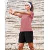 image:imageMAGCOMSEN Womens Workout Tops Short Sleeve Shirts UPF 50 Quick Dry Athletic Sun Protection Rash Guard for WomenGrey Pink