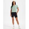 image:imageMAGCOMSEN Workout Crop Tops for Women Short Sleeve Cotton Athletic Yoga Top Loose Casual Crewneck Cropped T ShirtsLight Gray Green