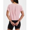 image:imageMAGCOMSEN Workout Crop Tops for Women Short Sleeve Cotton Athletic Yoga Top Loose Casual Crewneck Cropped T ShirtsLight Pink