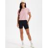 image:imageMAGCOMSEN Workout Crop Tops for Women Short Sleeve Cotton Athletic Yoga Top Loose Casual Crewneck Cropped T ShirtsLight Pink