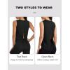 image:imageMAGCOMSEN Workout Tank Tops Woman Summer Open Back Yoga Athletic Shirts Sleeveless Tie Back Loose Fit Gym Muscle TankBlack