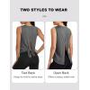 image:imageMAGCOMSEN Workout Tank Tops Woman Summer Open Back Yoga Athletic Shirts Sleeveless Tie Back Loose Fit Gym Muscle TankDark Grey