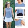 image:imageMAGCOMSEN Workout Tank Tops Woman Summer Open Back Yoga Athletic Shirts Sleeveless Tie Back Loose Fit Gym Muscle TankLight Blue