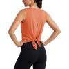 image:imageMAGCOMSEN Workout Tank Tops Woman Summer Open Back Yoga Athletic Shirts Sleeveless Tie Back Loose Fit Gym Muscle TankOrange