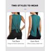 image:imageMAGCOMSEN Workout Tank Tops Woman Summer Open Back Yoga Athletic Shirts Sleeveless Tie Back Loose Fit Gym Muscle TankPeacock Blue