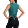 image:imageMAGCOMSEN Workout Tank Tops Woman Summer Open Back Yoga Athletic Shirts Sleeveless Tie Back Loose Fit Gym Muscle TankPeacock Blue