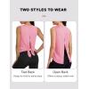 image:imageMAGCOMSEN Workout Tank Tops Woman Summer Open Back Yoga Athletic Shirts Sleeveless Tie Back Loose Fit Gym Muscle TankPink