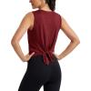 image:imageMAGCOMSEN Workout Tank Tops Woman Summer Open Back Yoga Athletic Shirts Sleeveless Tie Back Loose Fit Gym Muscle TankRed